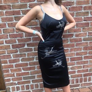 Black Satin Evening Dress